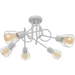 Image of Helam Oxford Multi Arm Semi Flush Ceiling Light White 64cm