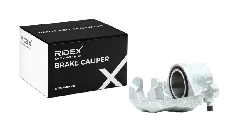 Image of RIDEX 78B0371 Brake caliper Front Axle, without holder Grey Cast Iron Brake Caliper (78)