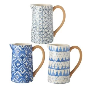 Image of Ceramic Patterned Jugs Set of 3 By Heaven Sends