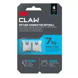 image of 3M Claw Drywall Picture Hanger (H)23mm (W)23mm, Pack Of 4