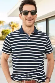 Textured Stripe Polo Shirt