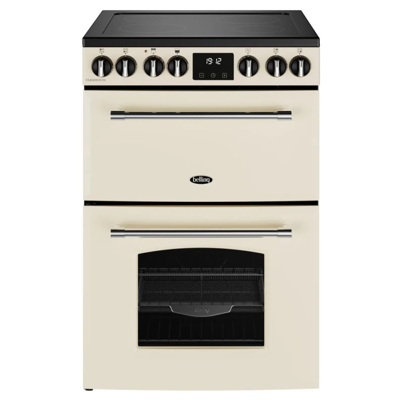 Image of Belling 60cm wide Double Oven Farmhouse 60E Mini Range Electric Cooker with Ceramic Hob - Cream - A/A Rated
