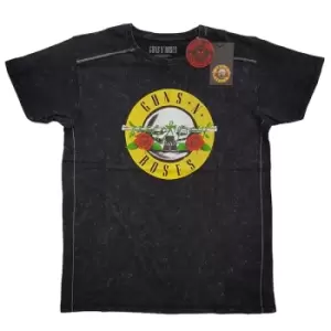 Image of Guns N' Roses - Classic Logo Unisex XX-Large Snow Wash T-Shirt - Black