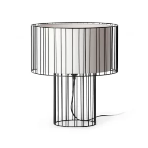 Image of Linda 1 Light Table Lamp White, Black, E27