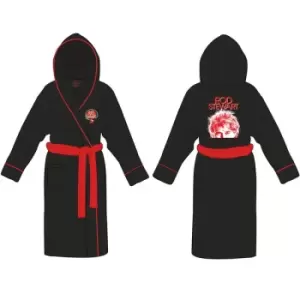Image of Rod Stewart - Cherries Logo Unisex Large - X Large Bathrobe - Black