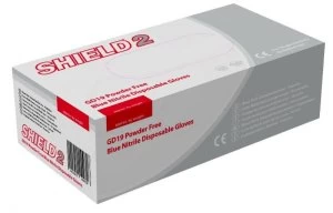 image of Shield Blue Pf Nitrile Gloves L Pk100