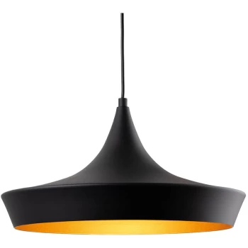 Image of Firstlight - Leo Dome Pendant Light Black with Matt Gold Inside