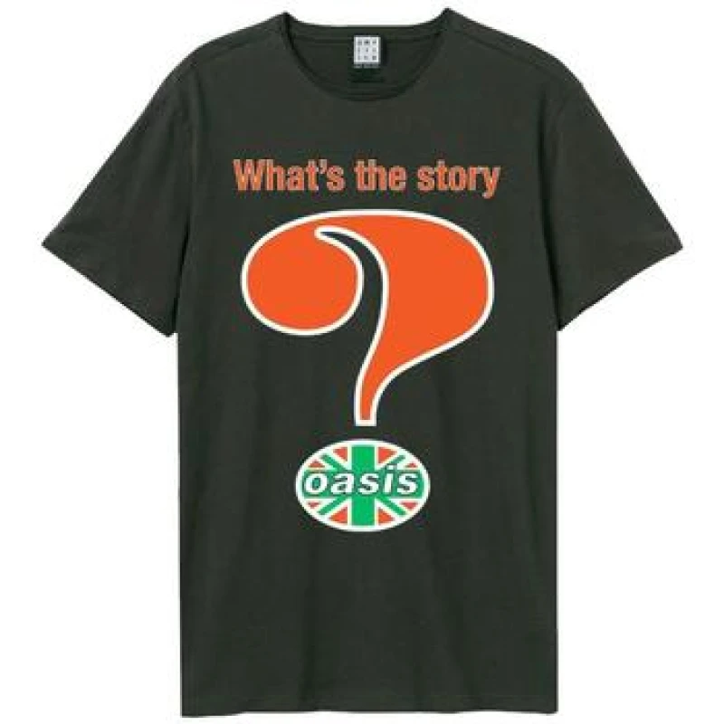 Image of Amplified Amplified Men What's The Story Oasis T-Shirt in Charcoal Size: X-Small Charcoal XS Male 5063107999702