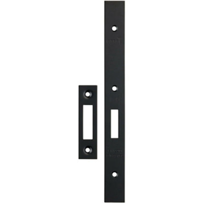 Image of Loops Forend Strike & Fixing Pack Suitable for DIN Euro Deadlock Matt Black unisex