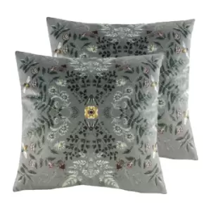 Image of Evans Lichfield Eden Mirror Twin Pack Polyester Filled Cushions Multi