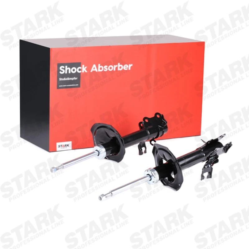 Image of STARK SKSA-0133242 Shock absorber Front Axle Left, Gas Pressure, Twin-Tube, Suspension Strut, Bottom Yoke Shock Absorber (854)