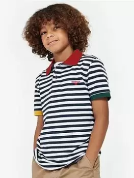 image of Barbour Boys Earle Stripe Polo - Navy, Size 12-13 Years