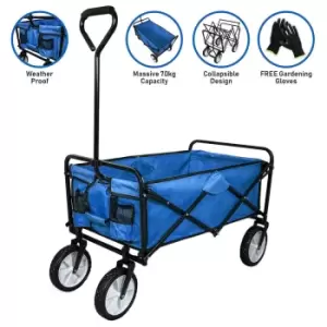 image of Monster Shop Foldable Garden Cart Blue