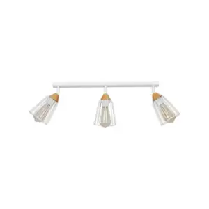 Image of Vesta White Ceiling Spotlight Bar Wire Dome Shades 3x E27