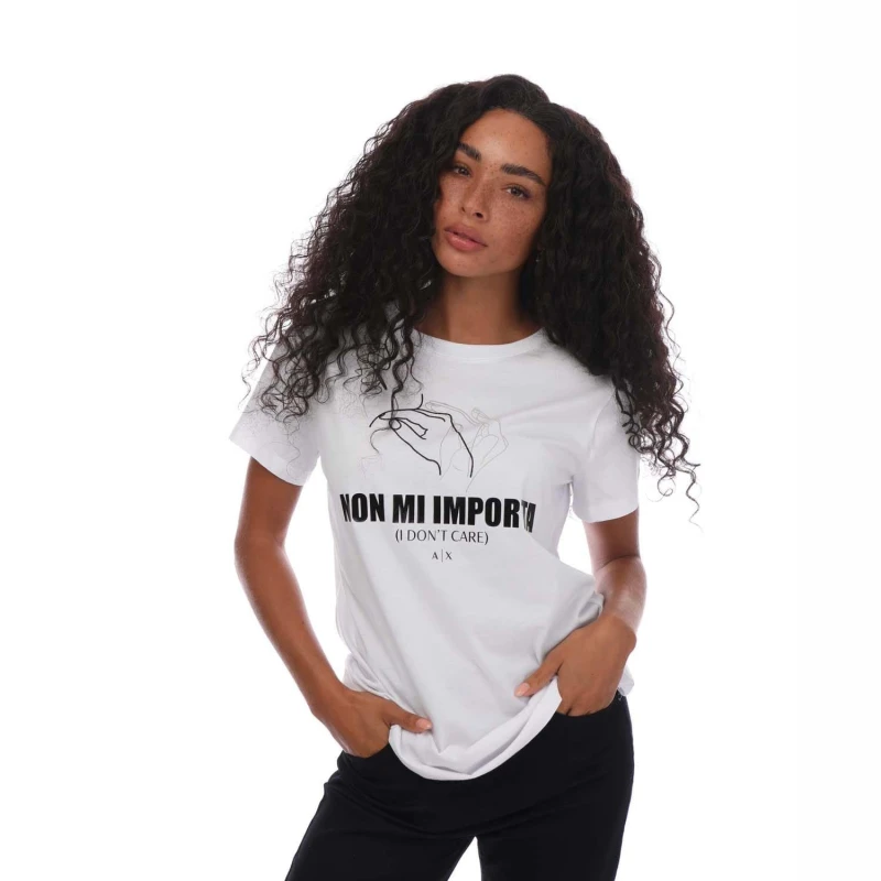 Image of Armani Exchange Regular-Fit Graphic T-Shirt - White White 8