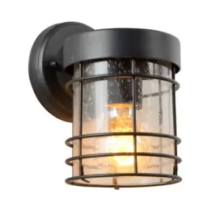 Image of Lucide keppel - Wall Lantern Light Outdoor - 1xE27 - IP23 - Black