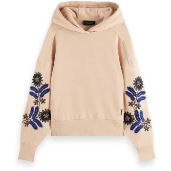 image of Scotch and Soda Embroidered Hoodie - Eggshell