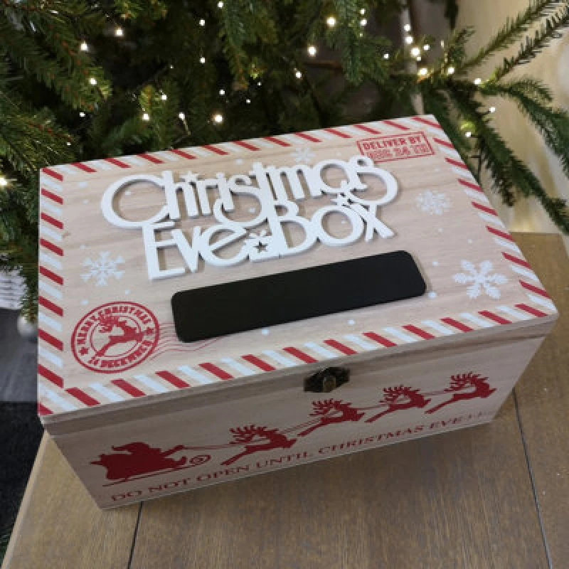 Image of Samuel Alexander 30Cm Wooden Christmas Eve Gift Box With Personalisable Name Plate