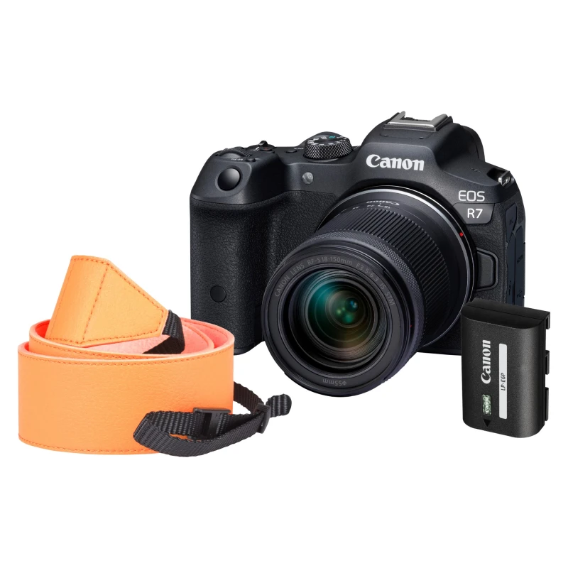 Image of Canon EOS R7 Camera Kit inc RF-S 18-50mm Lens. Neck Strap & Additi
