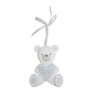 image of Bambino Resin Relief Teddy Bear Plaque - Precious Baby Boy