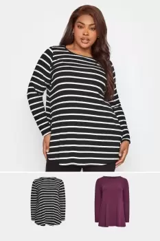 Image of 2 Pack Stripe Ribbed Swing Top