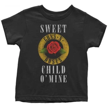 Image of Guns N' Roses - Child O' Mine Rose Kids 3 Years T-Shirt - Black