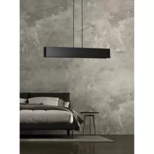 Image of Gentor Black Bar Pendant Ceiling Light 3x E27