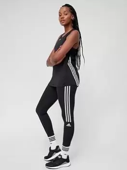 Image of adidas Train Icons 3 Stripes Tank Top - Black Size XS Women