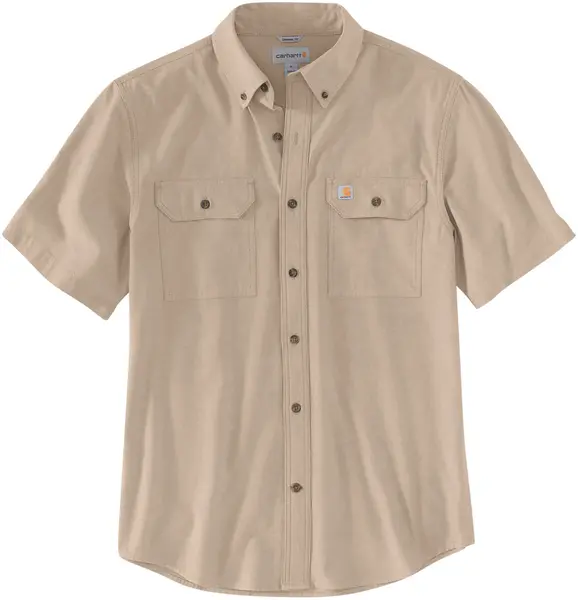 Image of Carhartt Loose Fit Midweight Chambray Short Sleeve Shirt, beige, Size L