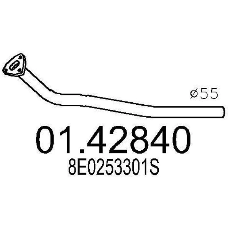 Image of MTS 01.42840 Exhaust Pipe Front, Length: 940mm Exhaust Pipe (17)
