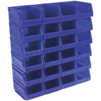 image of Sealey Plastic Storage Bin 105 x 165 x 83mm Blue Pack of 24