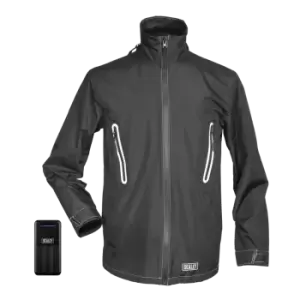 image of Sealey 5V Heated Rain Jacket - Medium with Power Bank