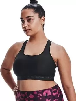 Image of Under Armour Training Crossback Mid Support Bra - Black Size XS Women