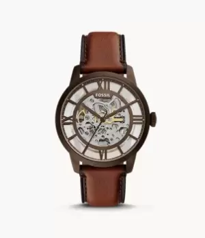 Image of Fossil Men Townsman Automatic Brown Eco Leather Watch