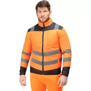Image of Regatta Mens Baffled Hi-Vis Thermal Top (3XL) (Orange/Navy) - Orange/Navy
