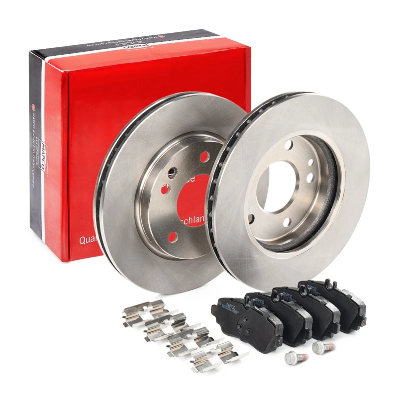 Image of MAPCO 47802 Brake disc and pads set Front Axle, Brake Disc Type: Vented, excl. wear warning contact Brake Set,disc brakes (3405)