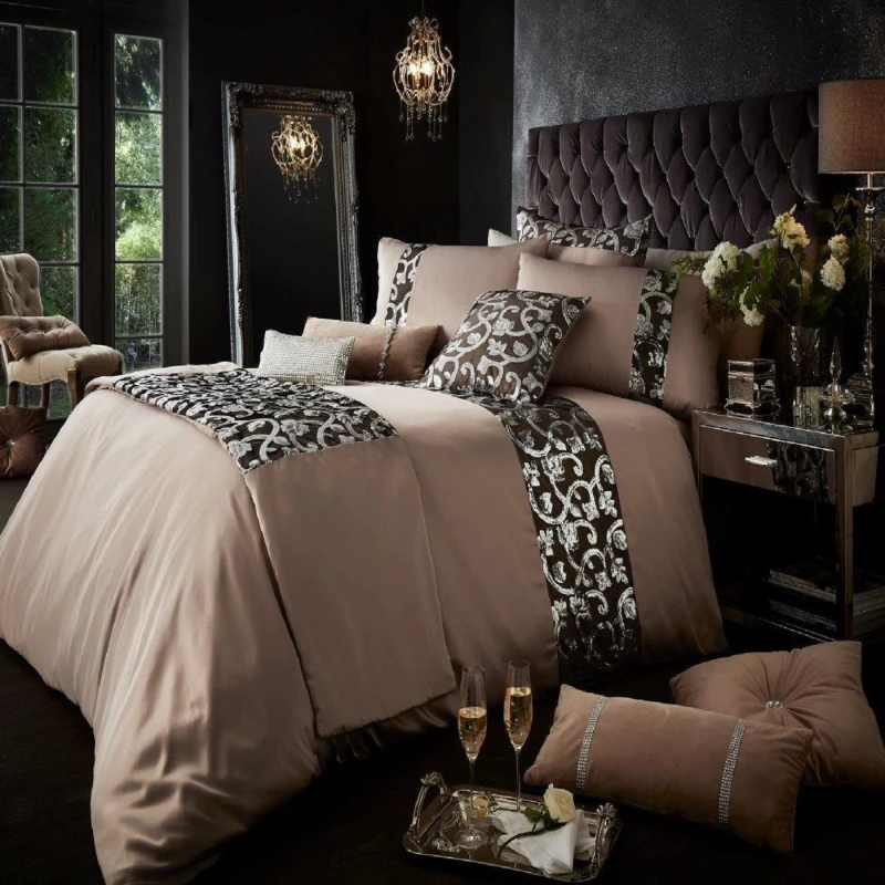 Image of Smart Living Smart Living Premium Polycotton Katie Duvet Cover With Pillowcases in Light Sand Size: Double Light Sand Double Unisex 5051346120254
