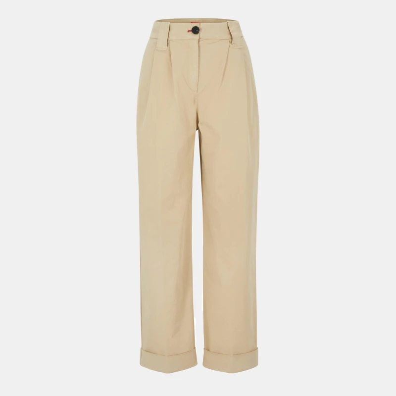 Image of Hugo Womens Hanico Sailor Trousers Medium Beige female 4 (XXS)
