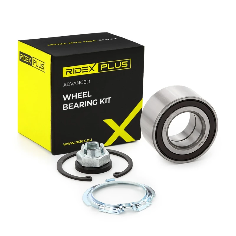 Image of RIDEX PLUS 654W0132P Wheel bearing kit Front axle both sides, with integrated ABS sensor Wheel Bearing Kit (654)