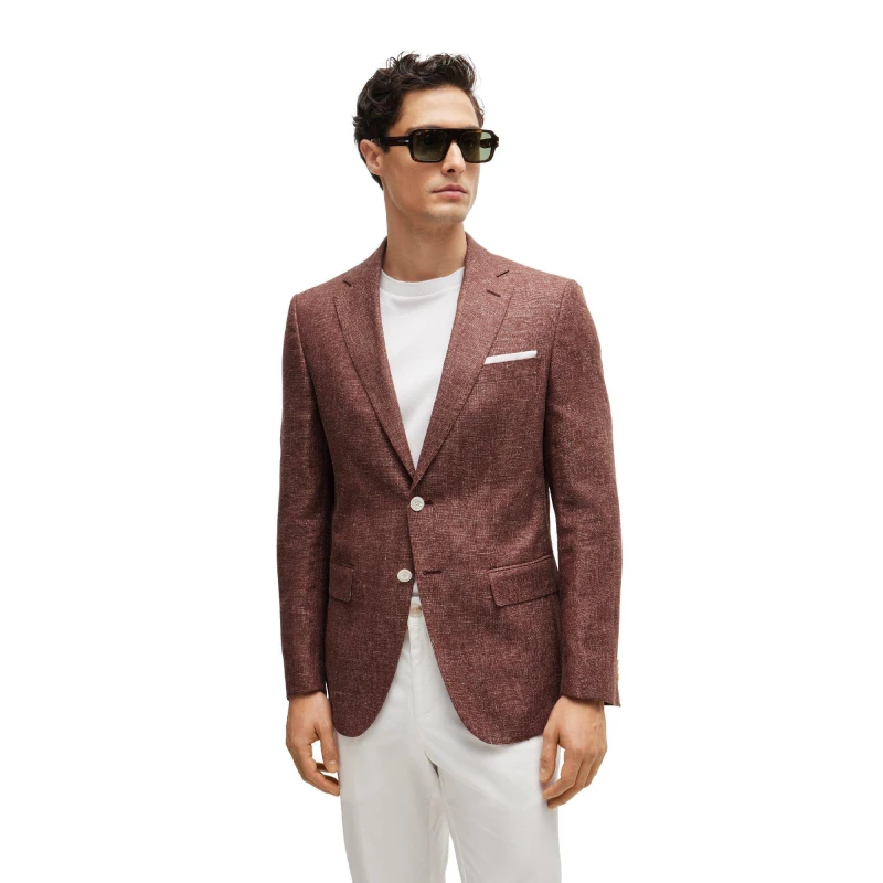 Image of Boss Mens H Hutson Formal Jacket Open Brown male 36 (46)