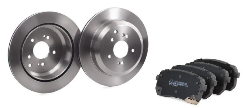 Image of RIDEX 3405B2383 Brake disc and pads set Rear Axle, Brake Disc Type: internally vented Brake Set,disc brakes (3405)
