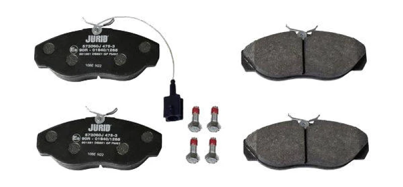 Image of JURID 573060J Brake pad set incl. wear warning contact, with accessories Brake Pad Set,disc brake (402)