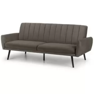 Image of Etta - Grey Velvet Click Clack Sofa Bed Scandinavian Black Legs