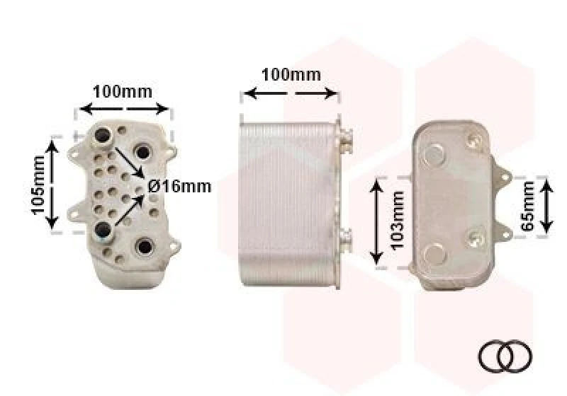 Image of VAN WEZEL Automatic transmission oil cooler VAN WEZEL 74013702