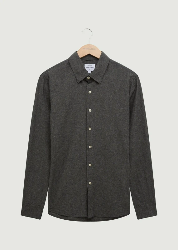 Image of Peter Werth Mens Jeff LS Shirt in Black Size: Small Black Male S