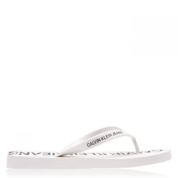 Image of Calvin Klein Jeans Edmur Flip Flops - White/Black