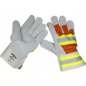 Image of Loops - pair Reflective Riggers Gauntlets - Dual Coloured Backing - Reflective Bands