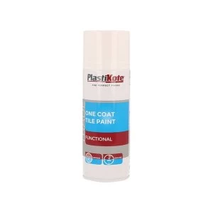 image of PlastiKote Trade One Coat Spray Tile Paint Gloss White 400ml