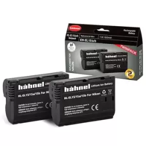 Image of Hahnel HL-EL15HP Battery (Nikon EN-EL15) - Twin Pack