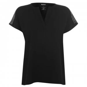Image of DKNY Studded T Shirt - Black